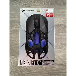 Gravastar Mercury X Pro Magnesium Alloy Wireless Gaming Mouse Black Blue RGB